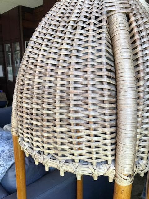 昭和レトロ ラタンの照明 籐の家具 カゴナチュラル インテリア カゴ付き