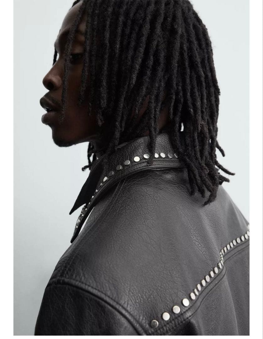 Zara ザラ スタッズ ブラックレザー ライダース
