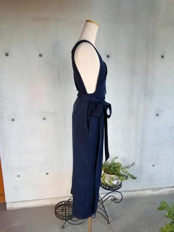 Mサイズ 1枚限定セール ネイビー 茶道お稽古用エプロン127100-35-M