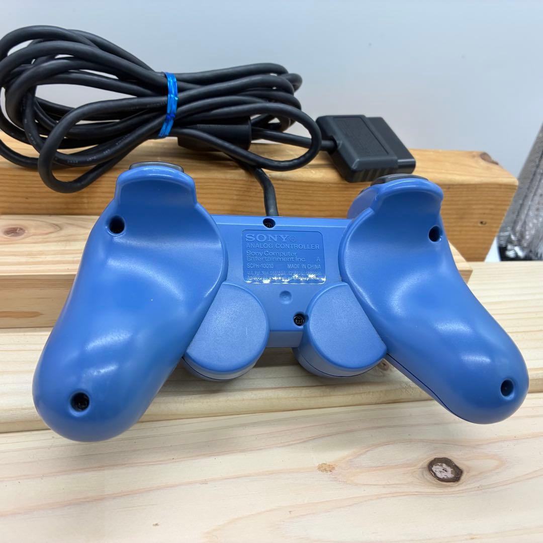 純正品 希少色 プレイステーション２ コントローラ ブルー