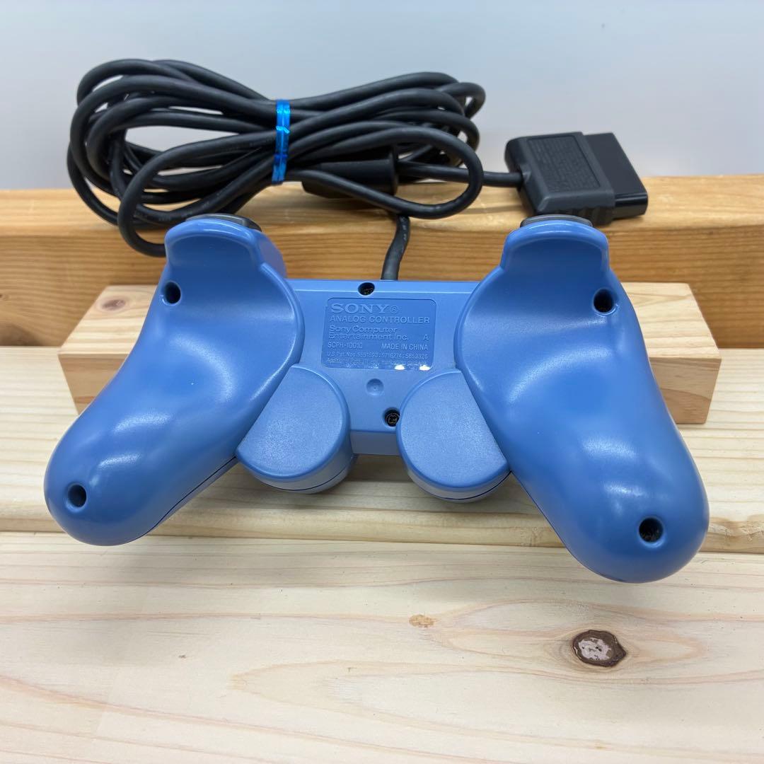 純正品 希少色 プレイステーション２ コントローラ ブルー