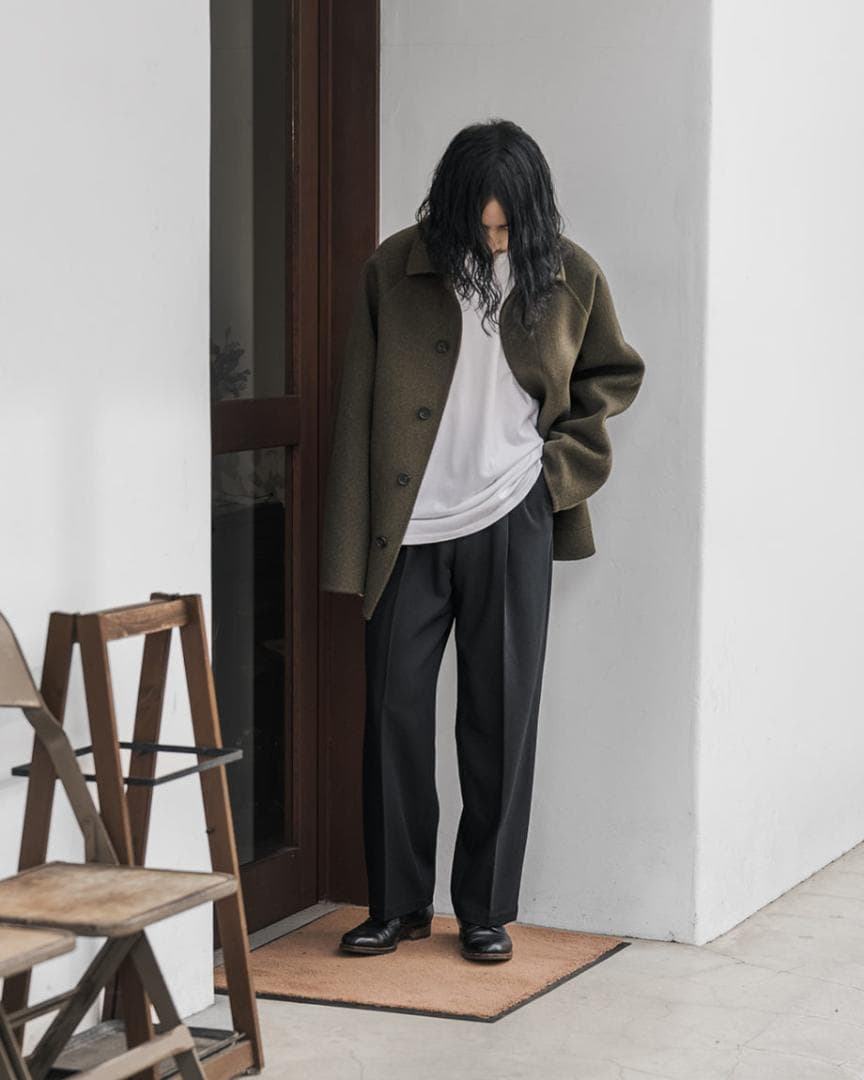 スーツ WIRROW Wool serge wide tapered slacks