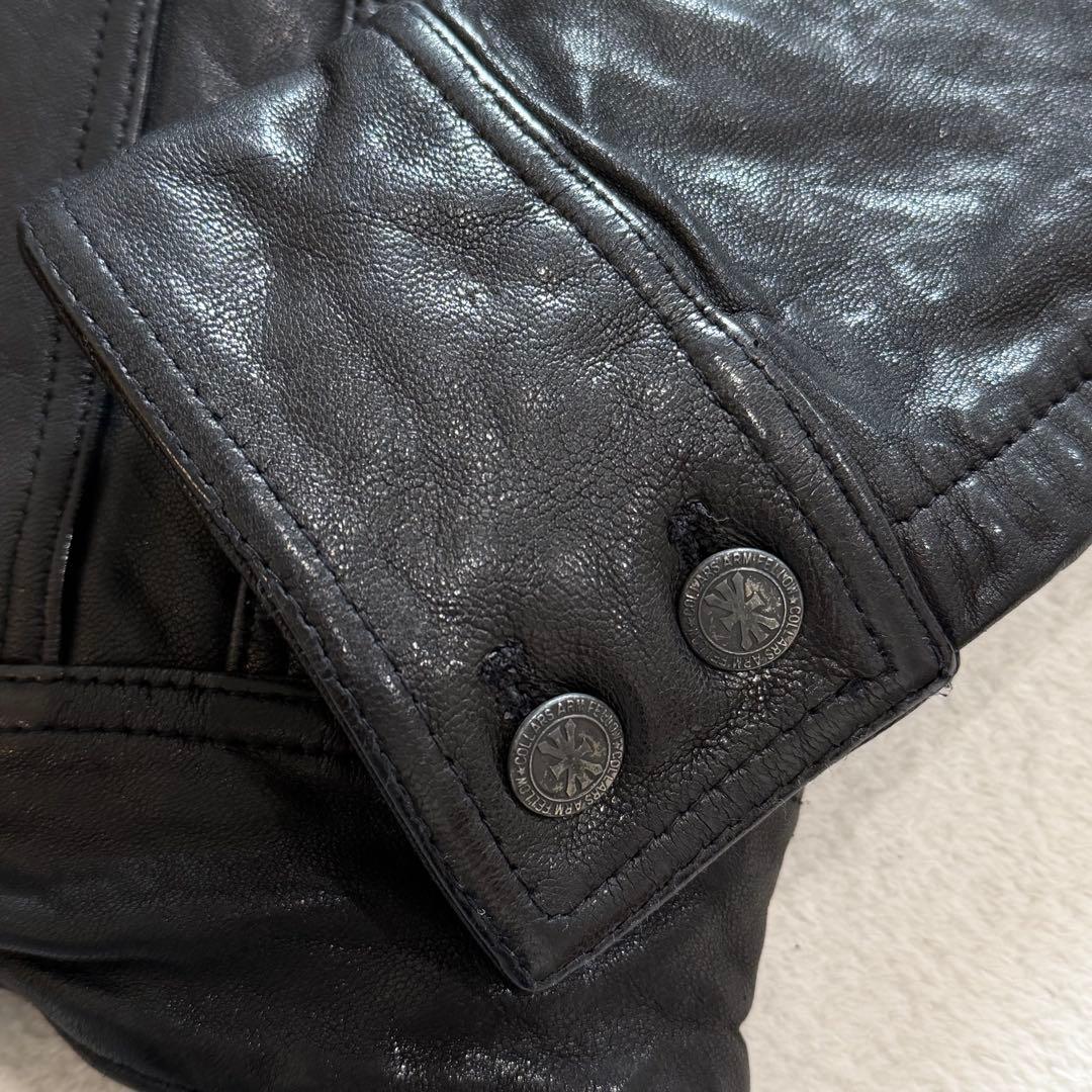 ジャックローズ×COLLARS 武装戦線　レザージャケット　スカル　ブラック　M