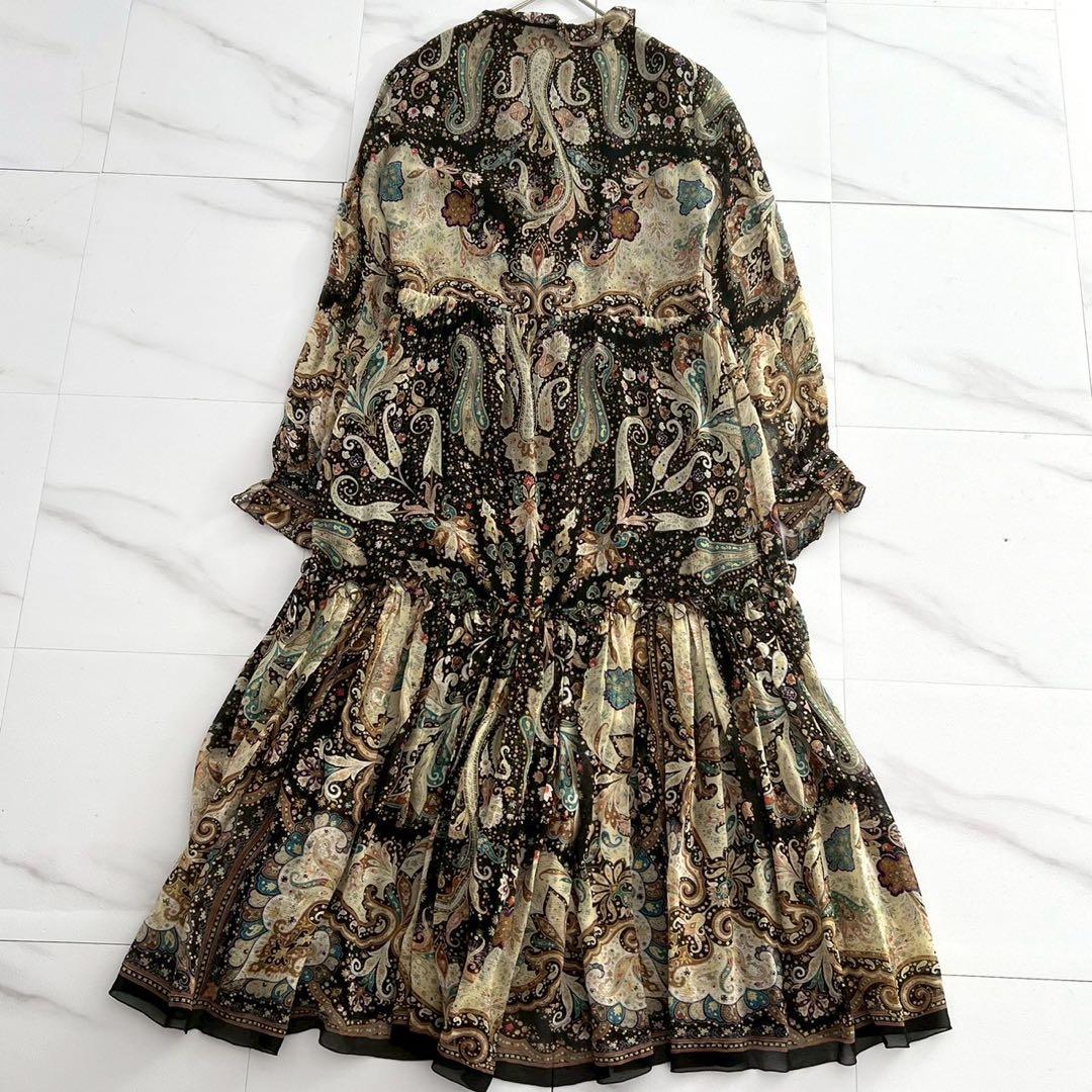 極美品✨ETROエトロ2020コレクション シルク100% マキシ丈ワンピース