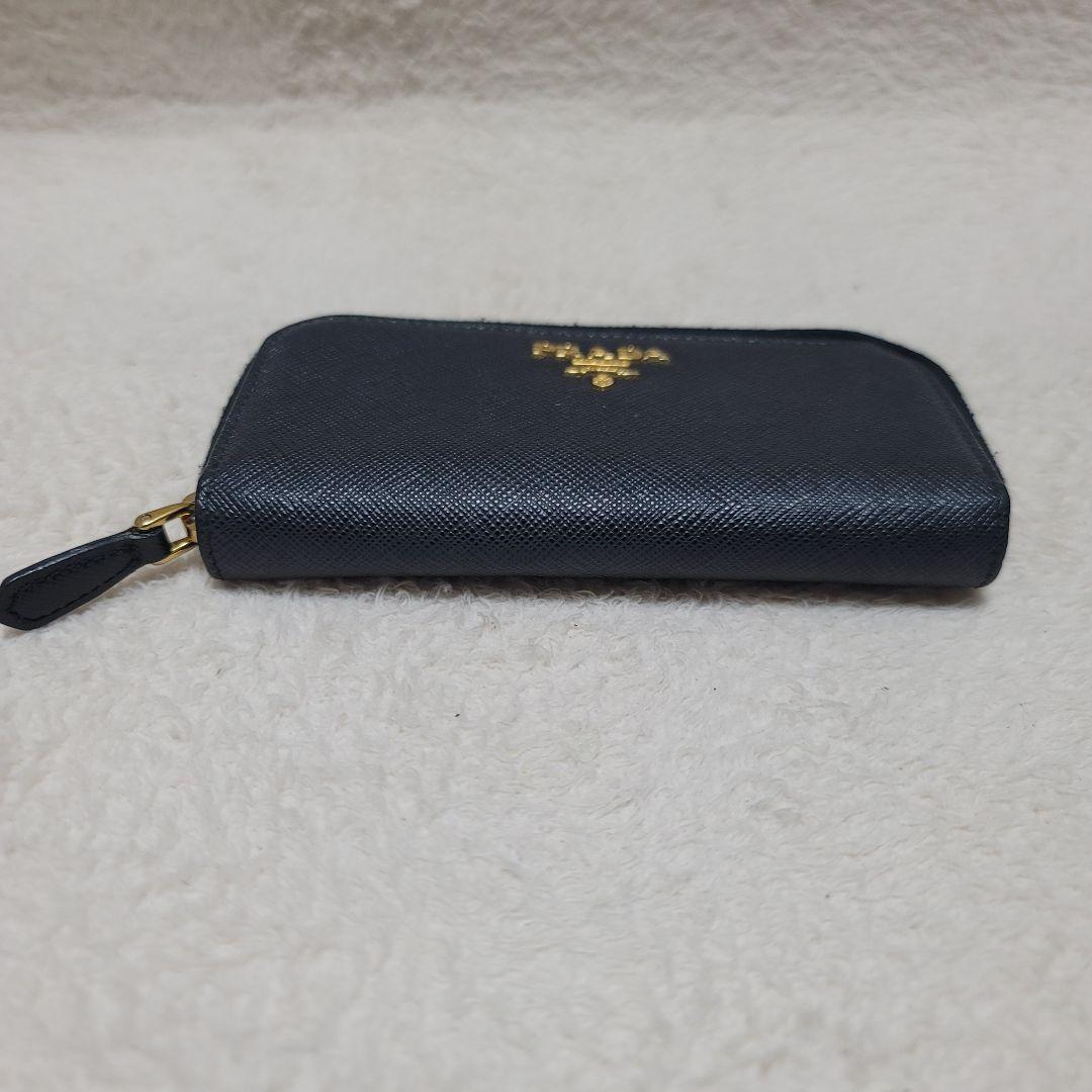 美品✨PRADA キーケース　6連　サフィアーノレザー　ファスナー　ブラック