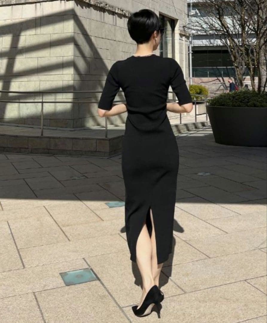 JENNE　フロントケーブルニットタイトワンピース