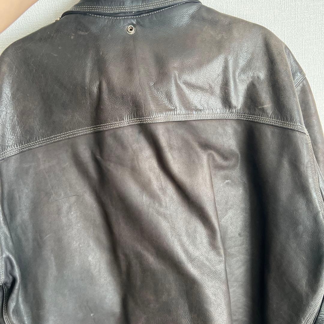 【極希少】BOMBERS 本革 ファイヤーマンジャケット レザー フック 黒