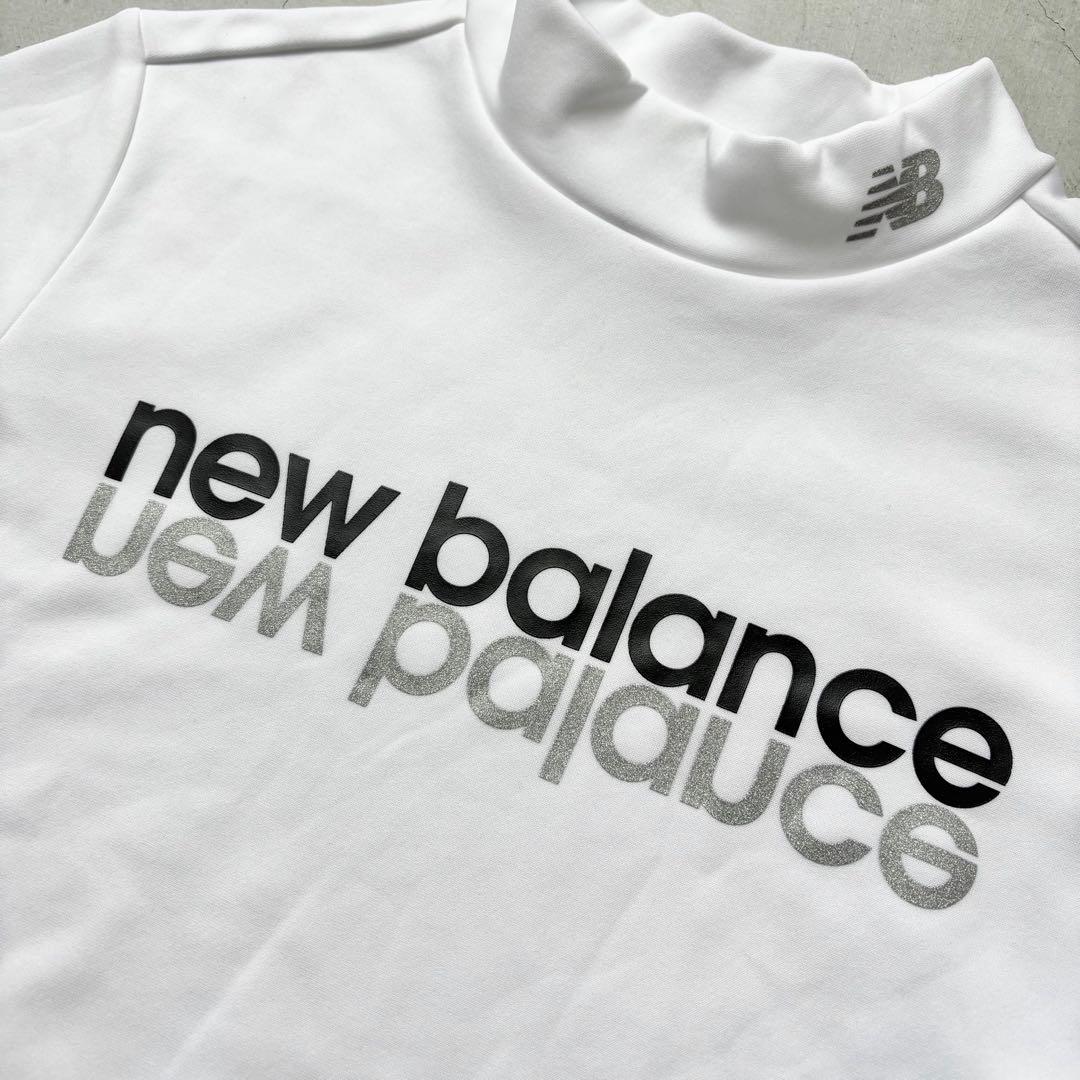 【美品】NEW BALANCE GOLF 裏微起毛 長袖モックネックシャツ ロゴ