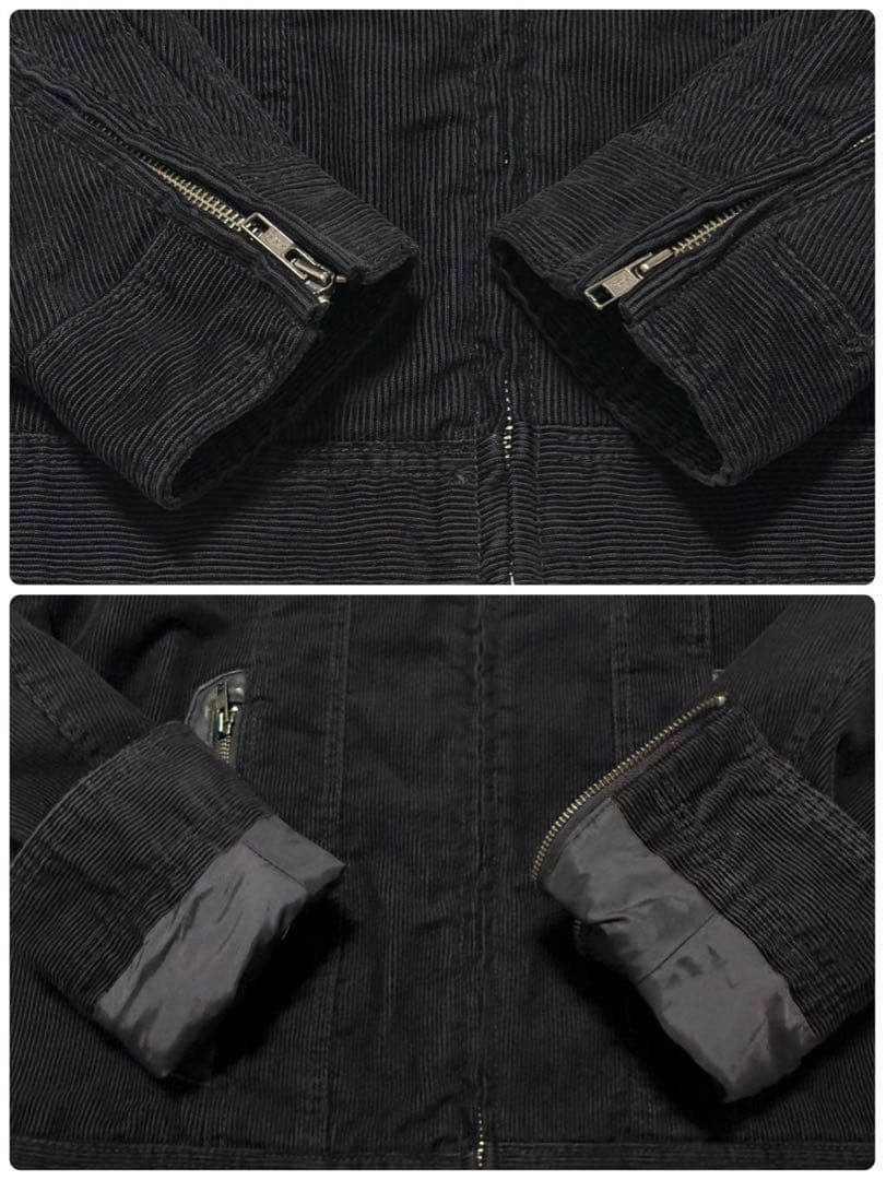 【美品】 DIESEL コーデュロイ × 本革 レザー 切替ジャケット 黒 M