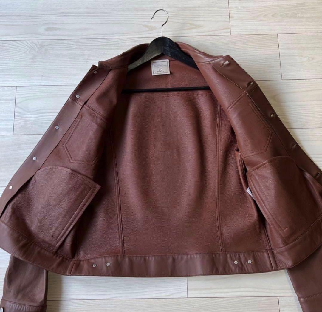 極美品TOMORROWLAND DENIM レザージャケットブラウン　48 L