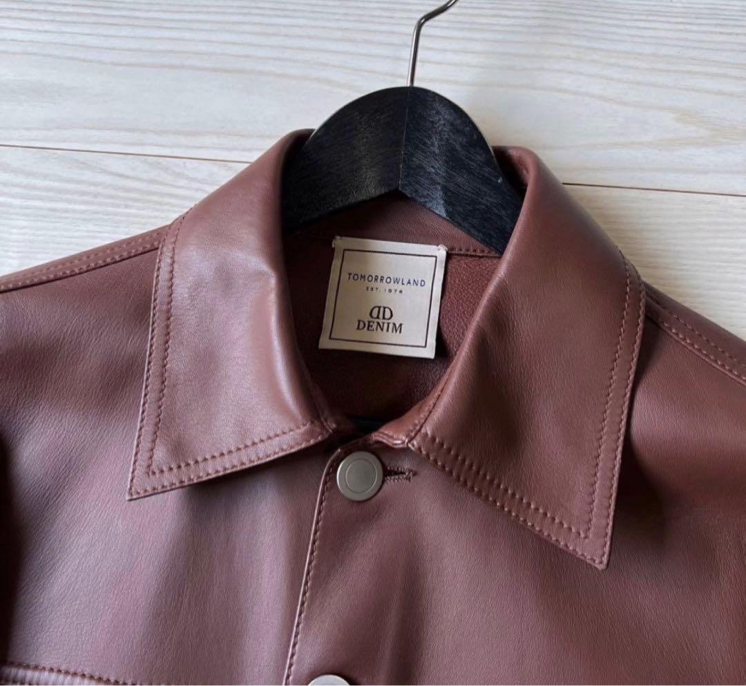 極美品TOMORROWLAND DENIM レザージャケットブラウン　48 L