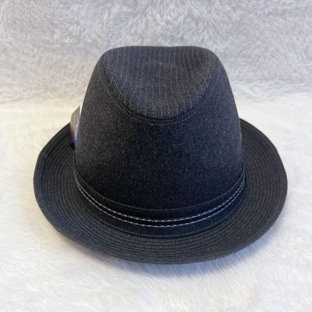 【未使用】 Borsalino ボルサリーノ 中折れハット ダークグレー
