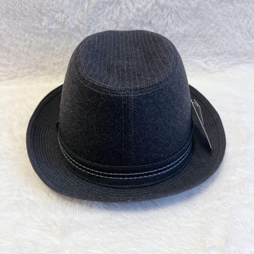 【未使用】 Borsalino ボルサリーノ 中折れハット ダークグレー