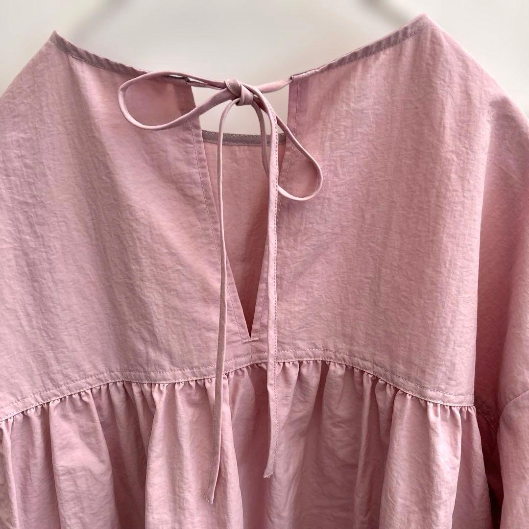 ☆美品☆yori☆バックリボンロングスリーブブラウス フリーサイズ ピンク