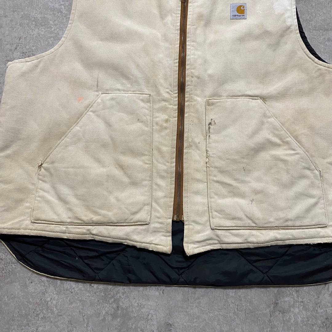 Carhartt 星タグ USA製 90s ダック地 中綿 ベスト フェード