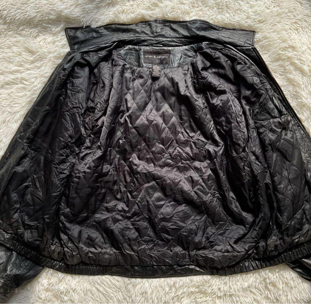 90's✨レザージャケット　ボンバー　本革　オーバーサイズ　XL 黒　キムタク