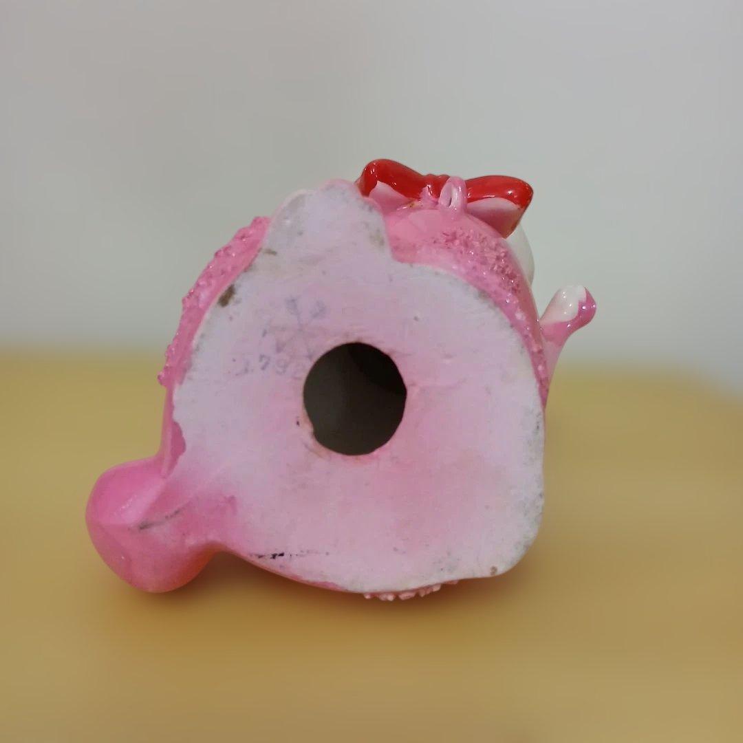 昭和レトロ　ウサギ　陶器　置物　ピンクバニー