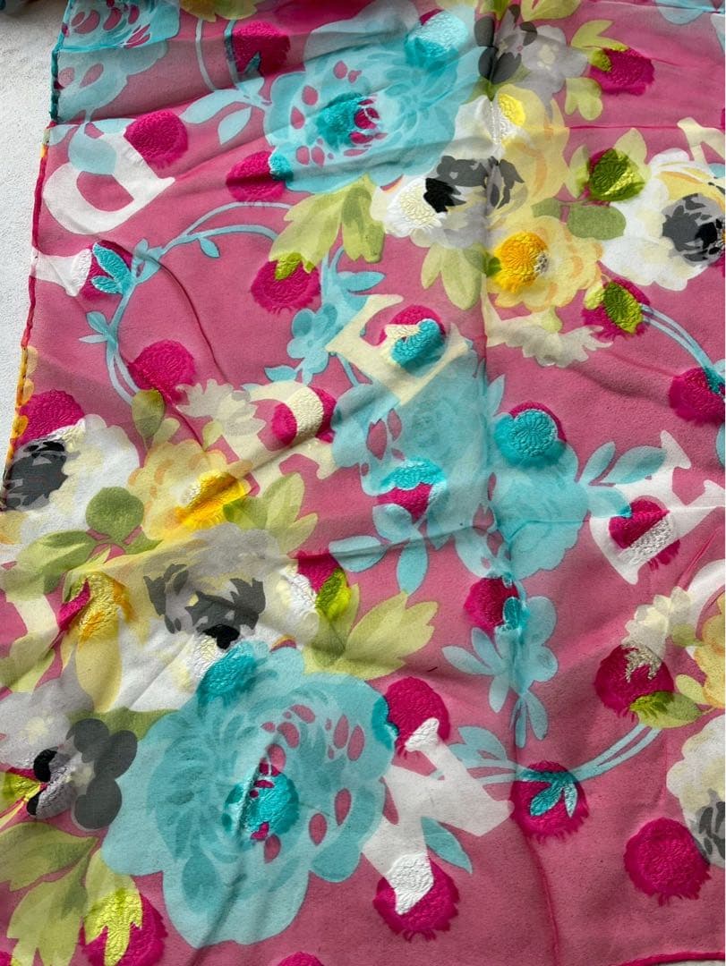 【新品未使用】ChristianDior 花柄シルク　ストール186✖️42センチ
