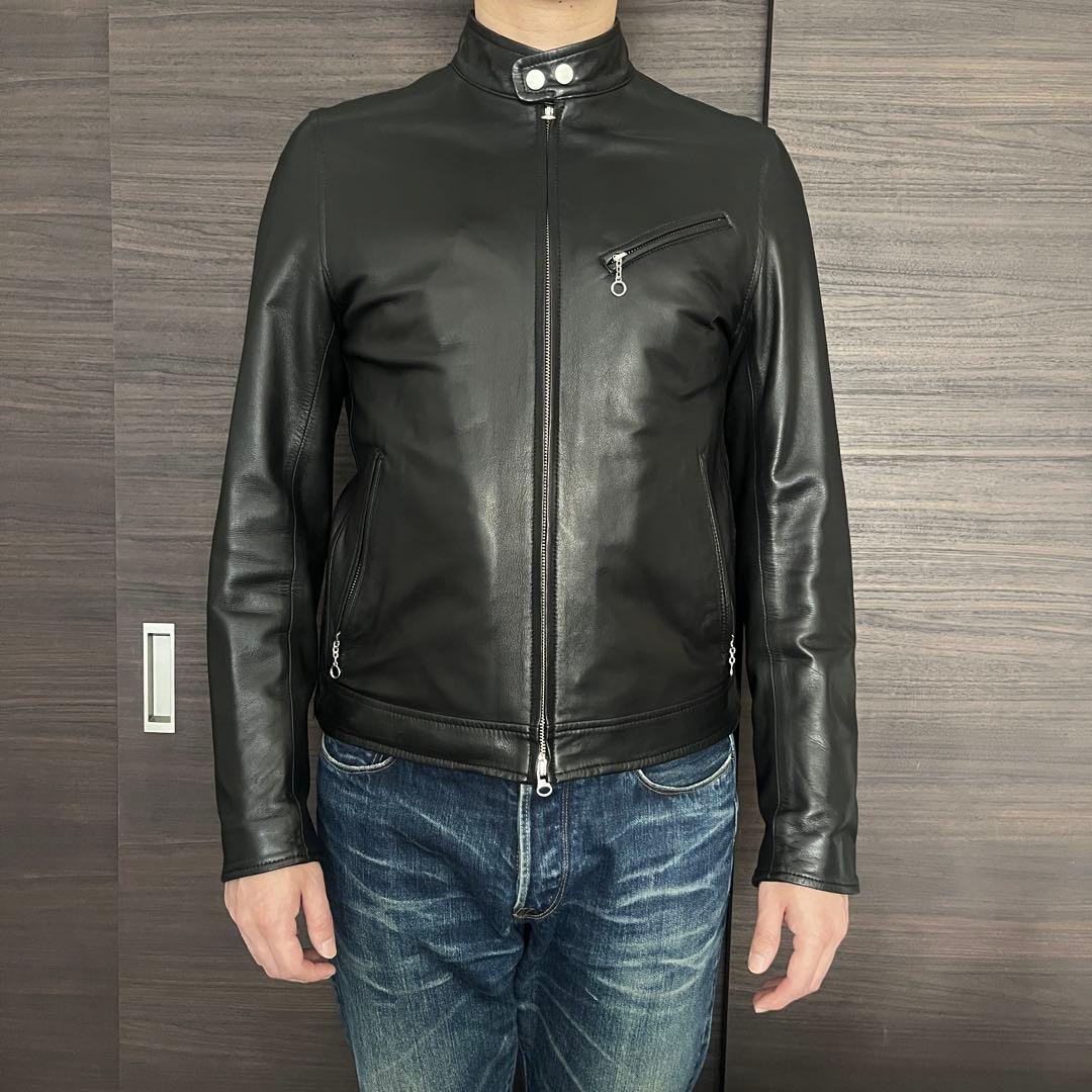 ブラック レザーライダースジャケット