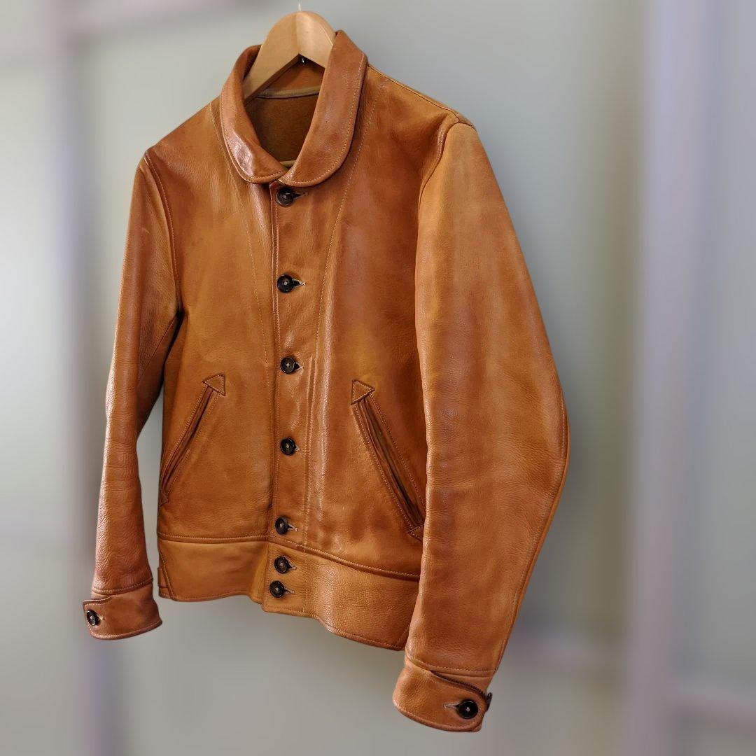 最終価格】ヌメ革ビンテージカウハイドコサックジャケット SIZE M