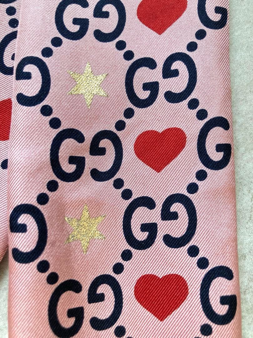 GUCCI グッチ GG シルク リボン スカーフ