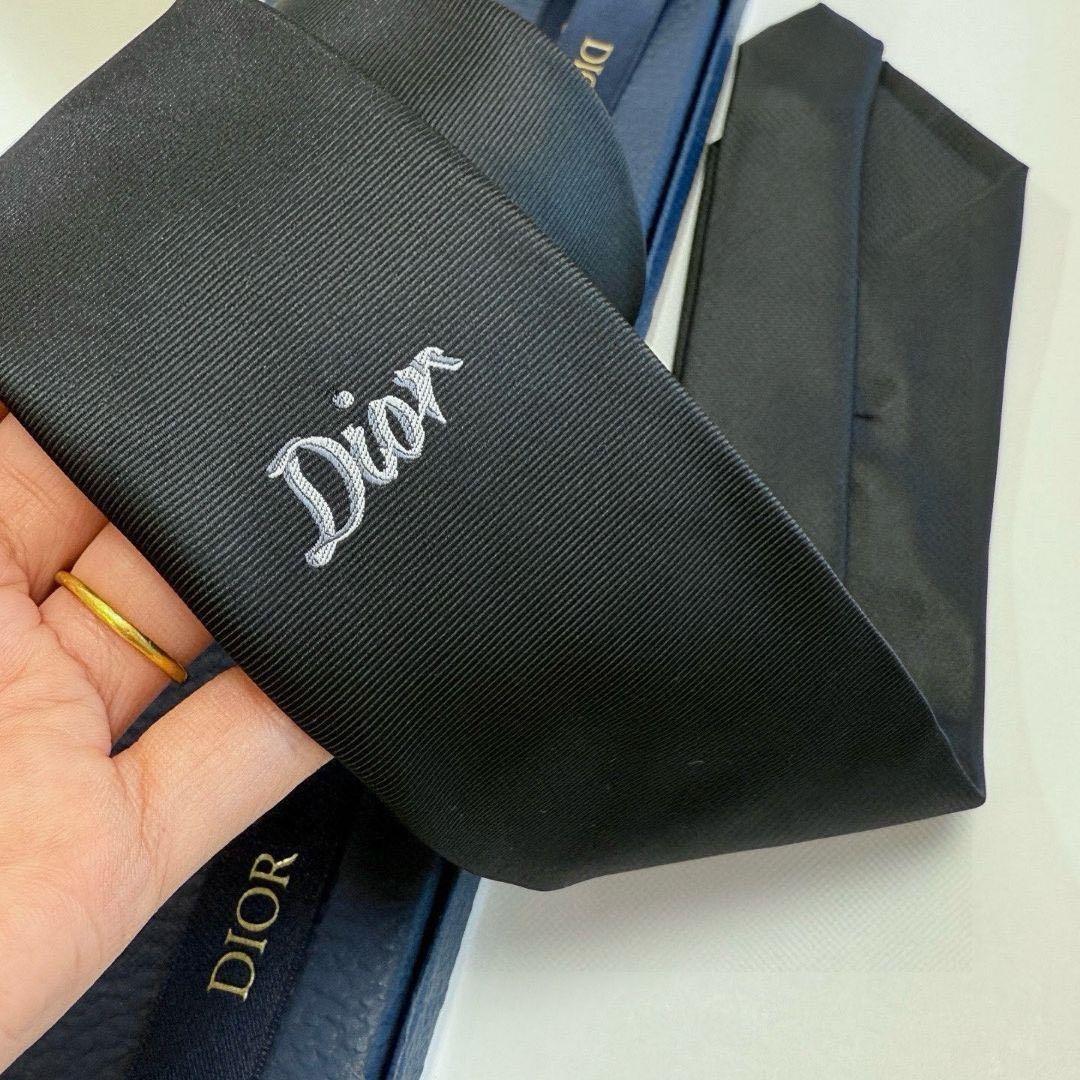 DIOR ロゴ刺繍 ネクタイ ブラック系