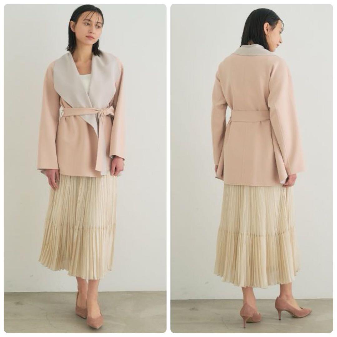 新品☆ANAYI カラーリバービッグカラーコート　ベルト付き/23区、セオリー