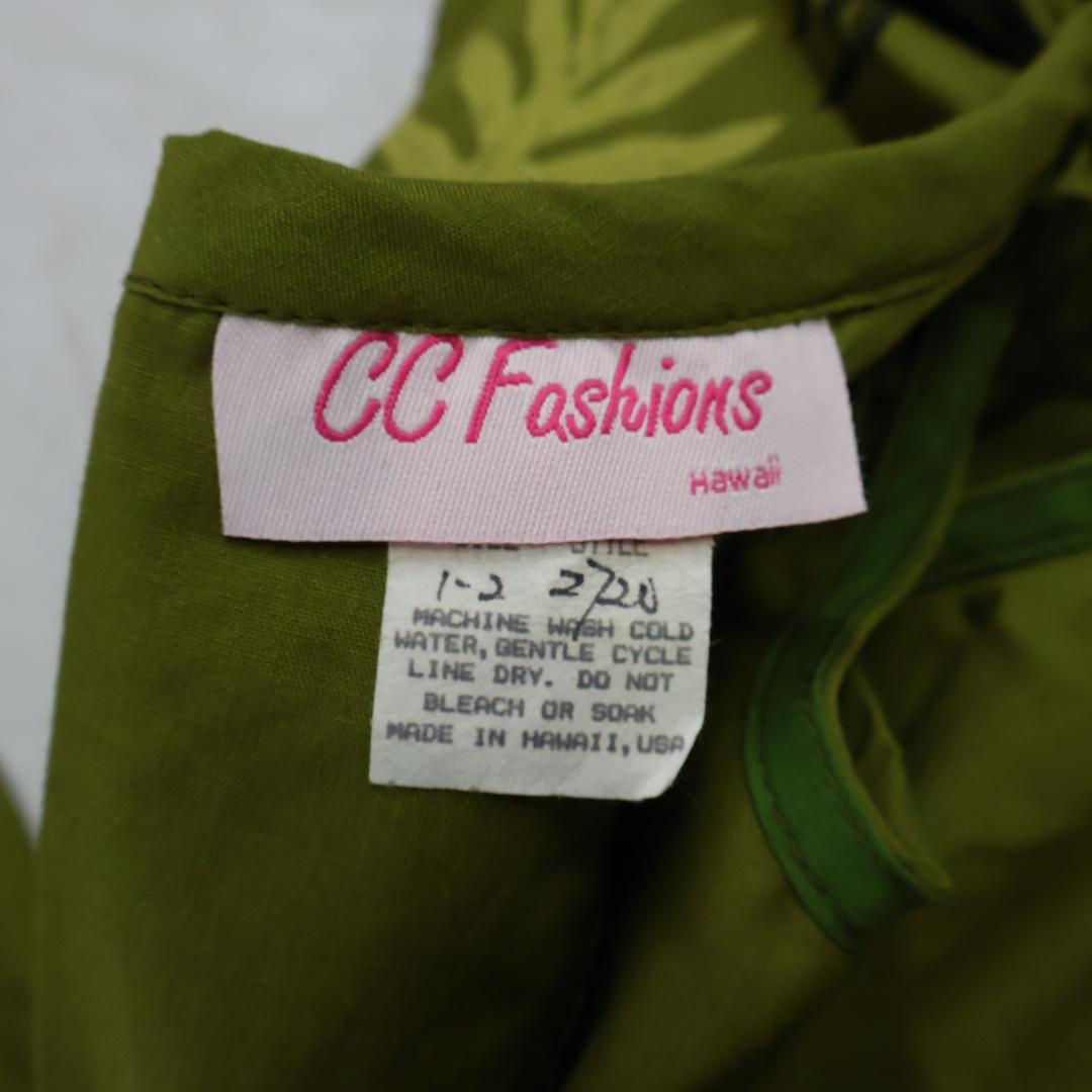 【ハワイ製 フラダンス衣装】カーキ CC Fashions ワンピース ドレス