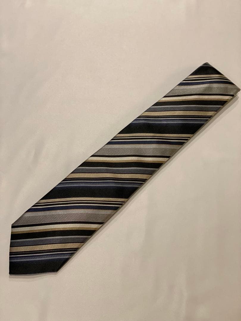 【美品】Paul Smith ポールスミス ネイビー×ゴールドストライプネクタイ