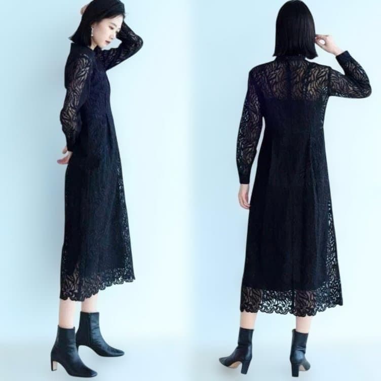 新品 レジル 刺繍フレアワンピース ヤマダヤ 黒 スコットクラブ Resill