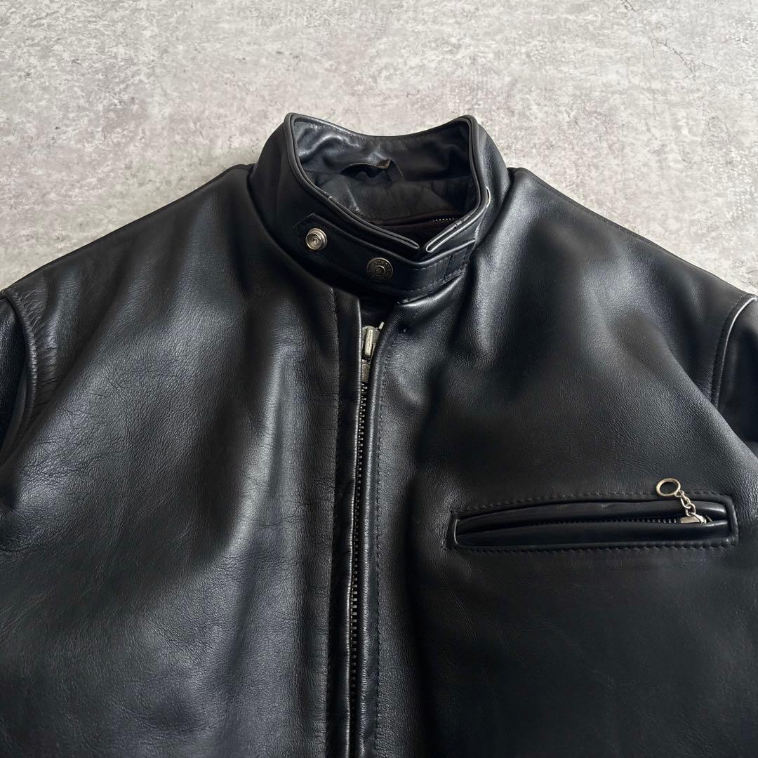 schott ショット【40】641 シングルライダースジャケット ブラック 黒
