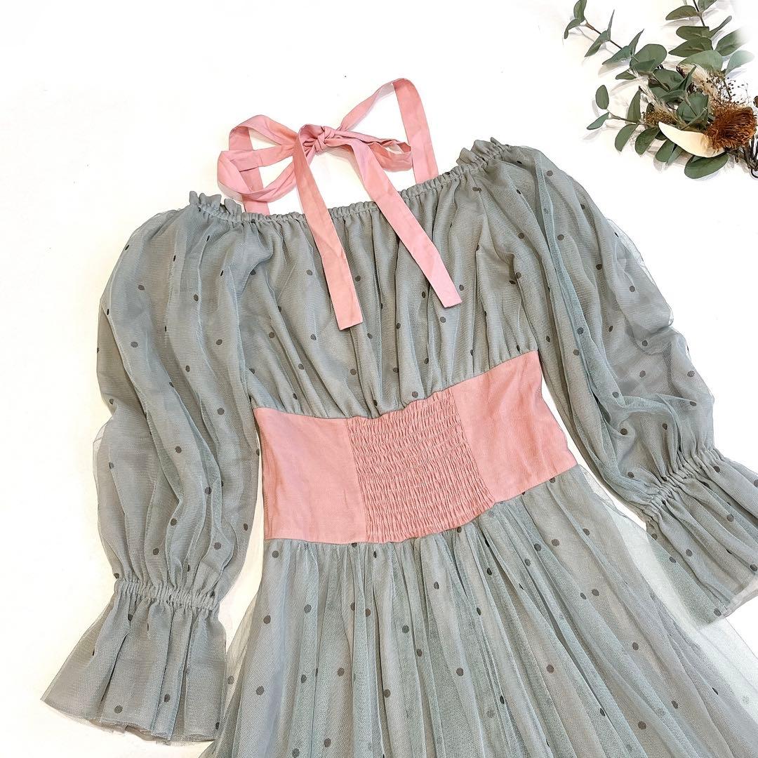 la belle Etude Margaret ドットロングチュールワンピース