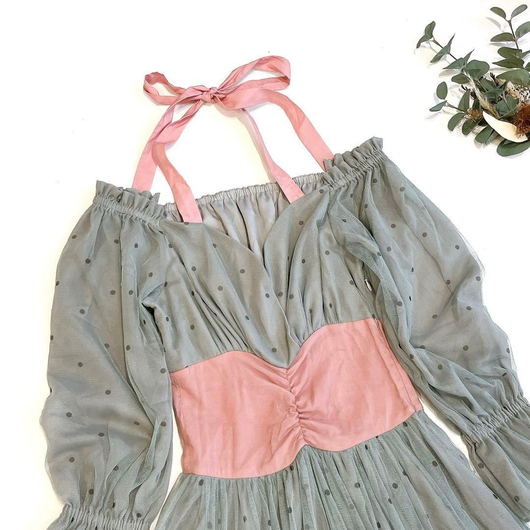 la belle Etude Margaret ドットロングチュールワンピース