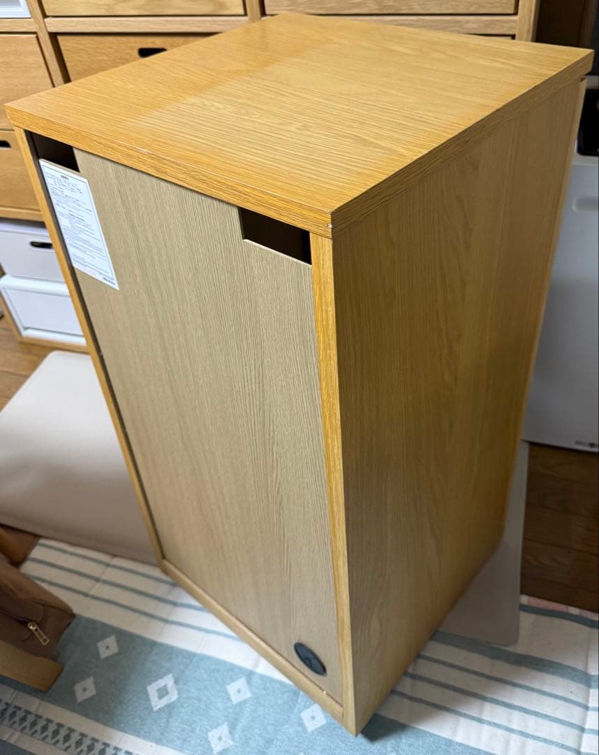 無印良品木製キャビネット　ガラス扉　オーク材突板 幅４４×奥行４４×高さ８３ｃｍ