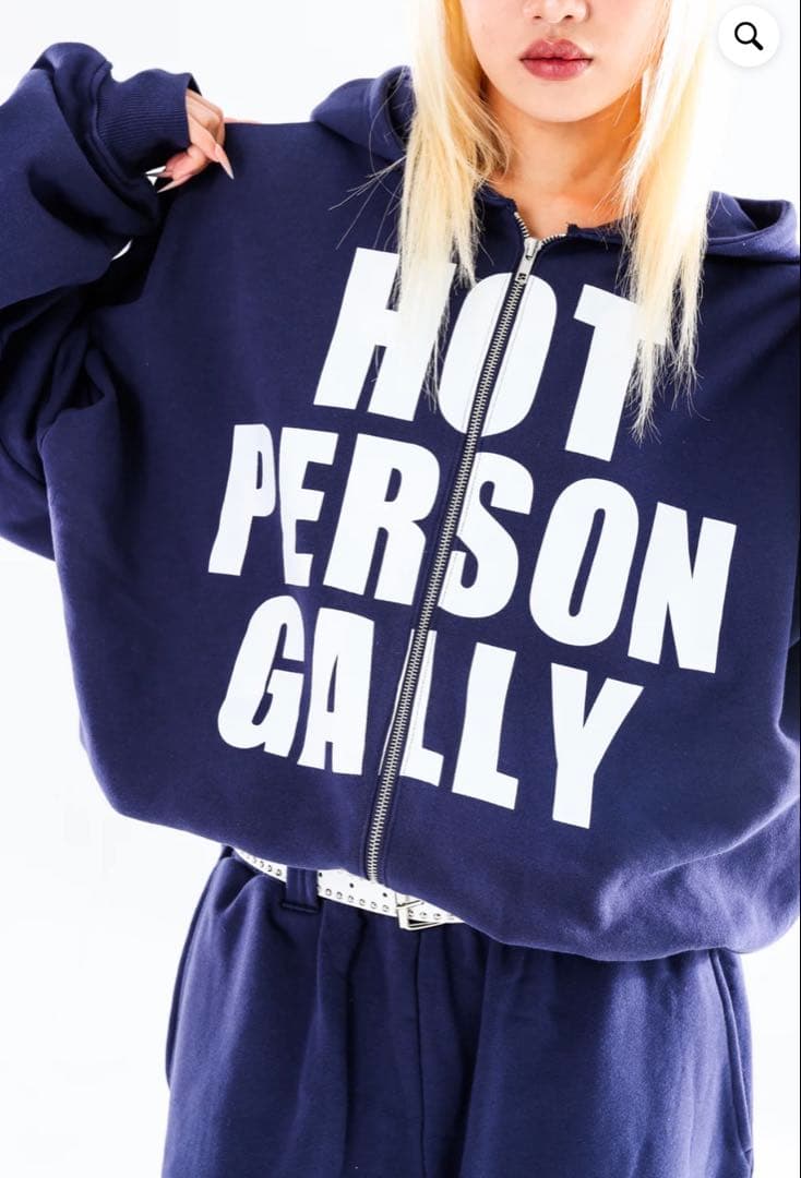 Gally Rollフード付きパーカー ネイビー