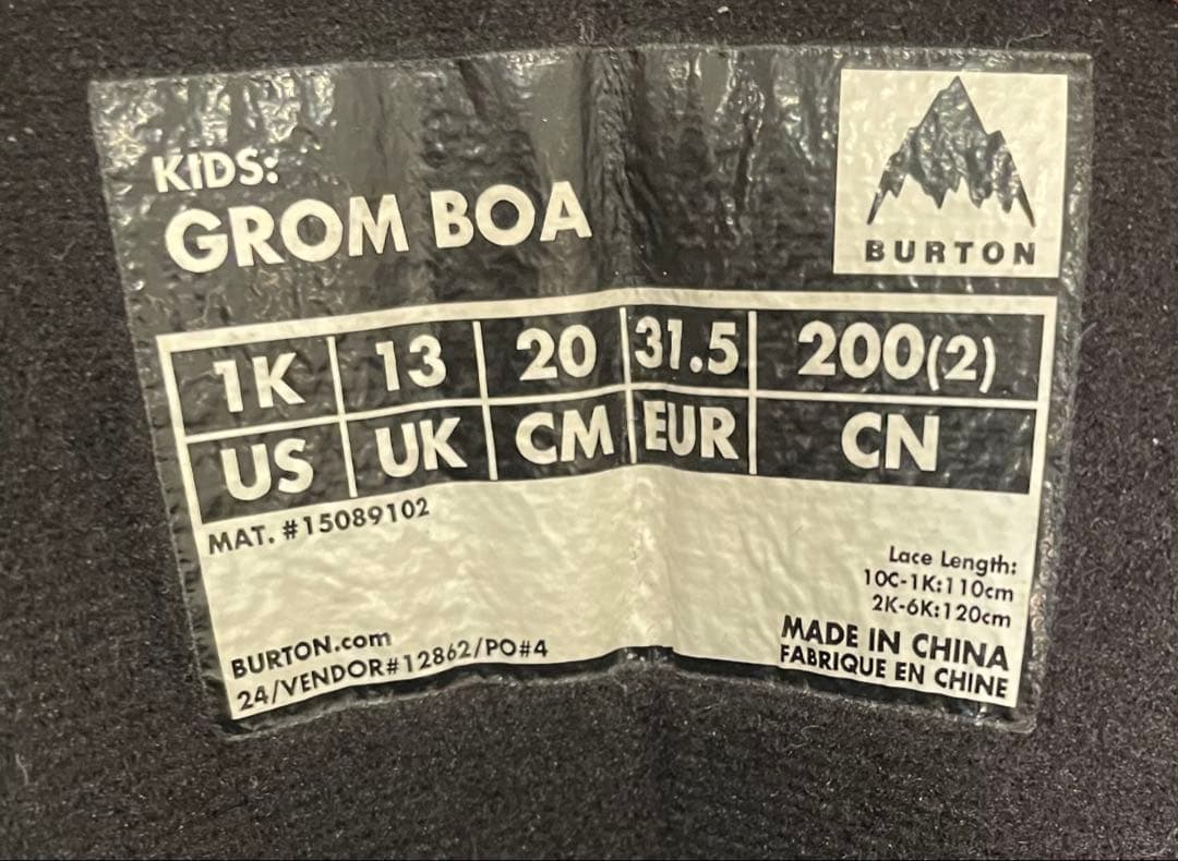 BURTON 子ども用スノーボードブーツ BOAシステム 超美品 20cm