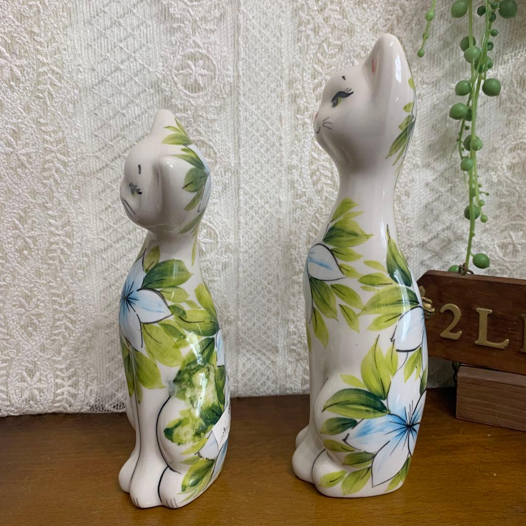 ☆ツェラミカ☆ハンドメイド☆陶器☆猫大サイズ☆2体セット