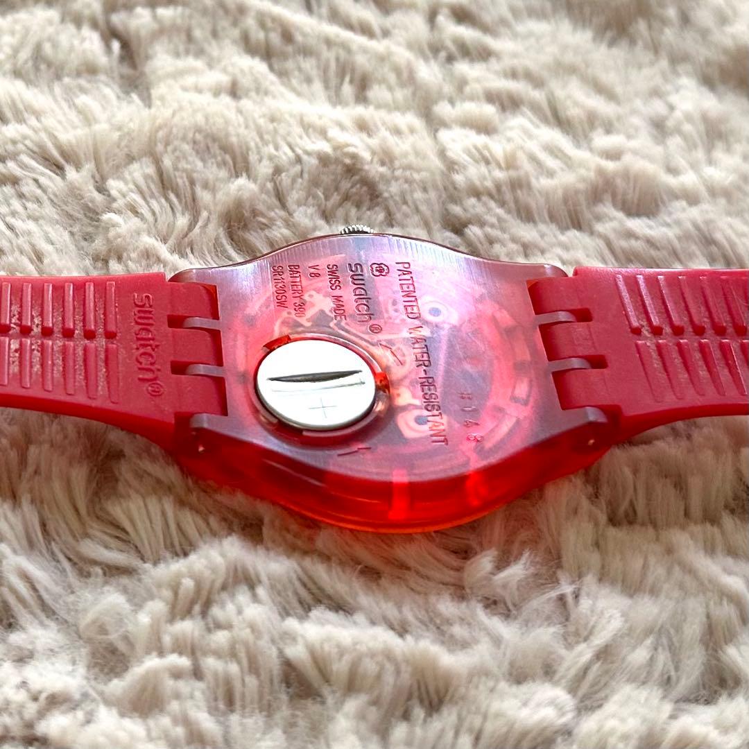 swatch 腕時計 2点セット　シリコン　スケルトン　クリア　赤　白