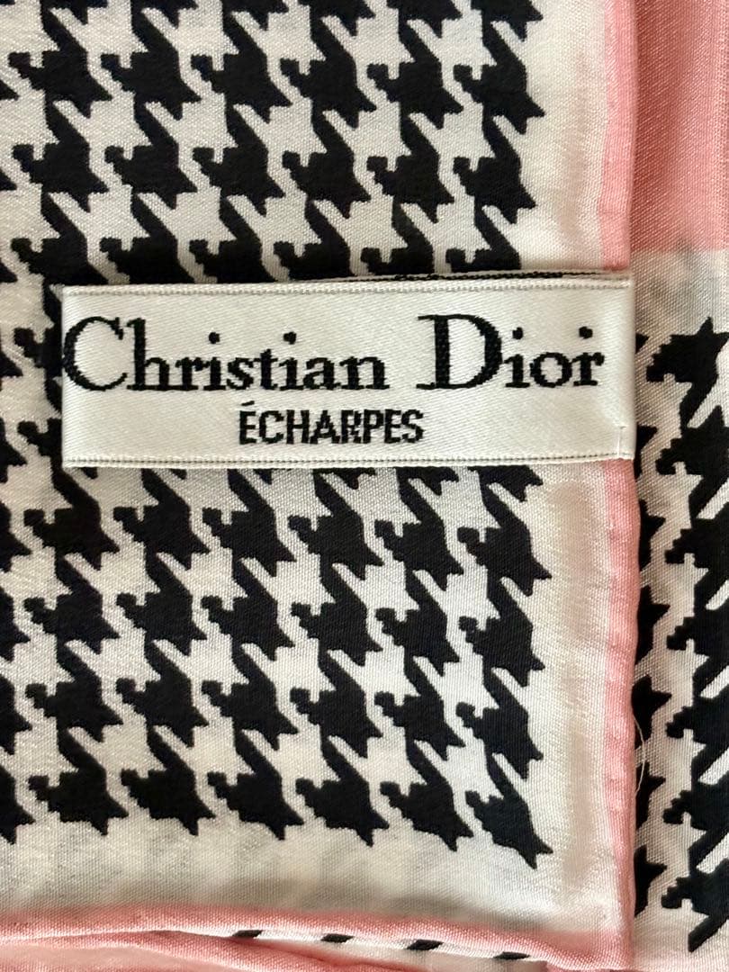 Christian Dior ハウンドトゥース 大判スカーフ