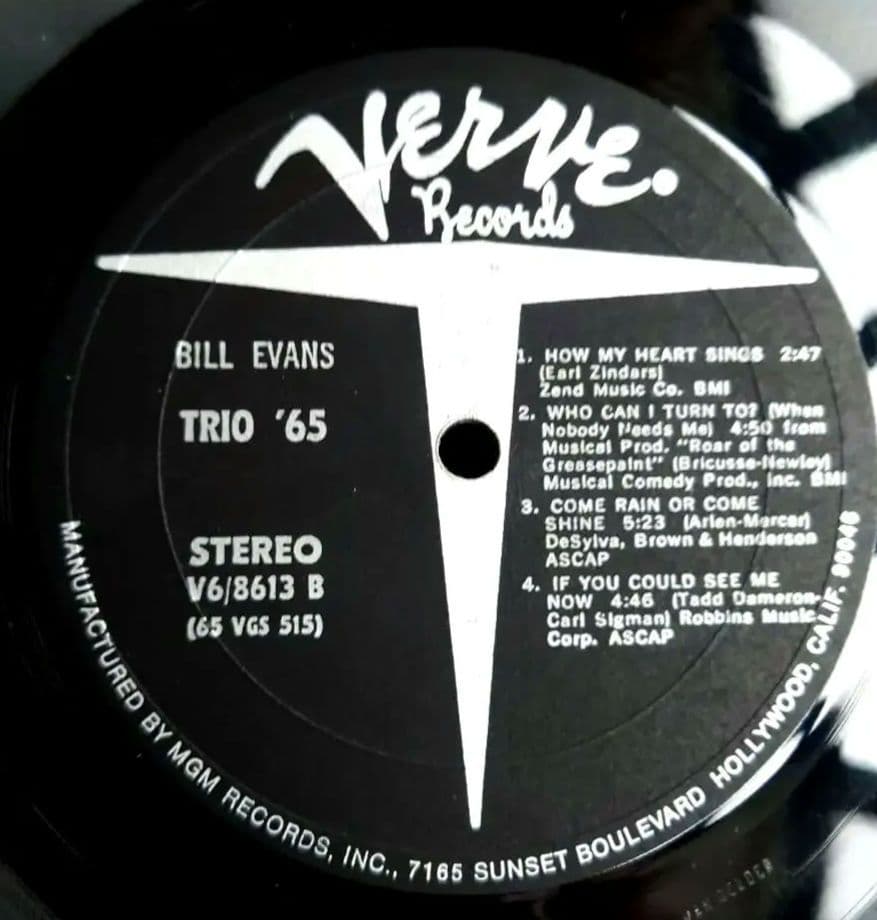 US初回盤Bill Evans Trio trio '65