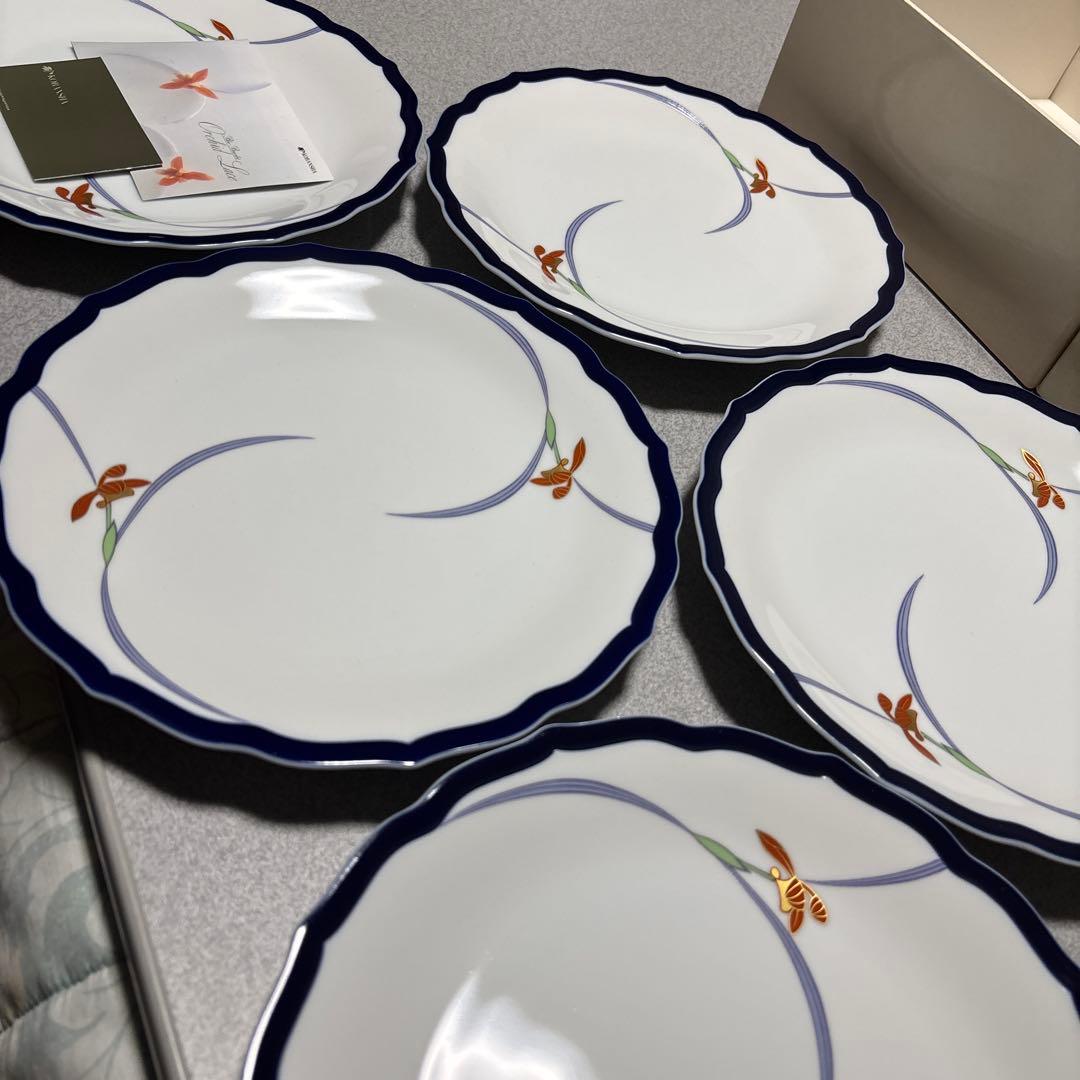 【新品】香蘭社　中皿5皿セット　22cm 箱付き