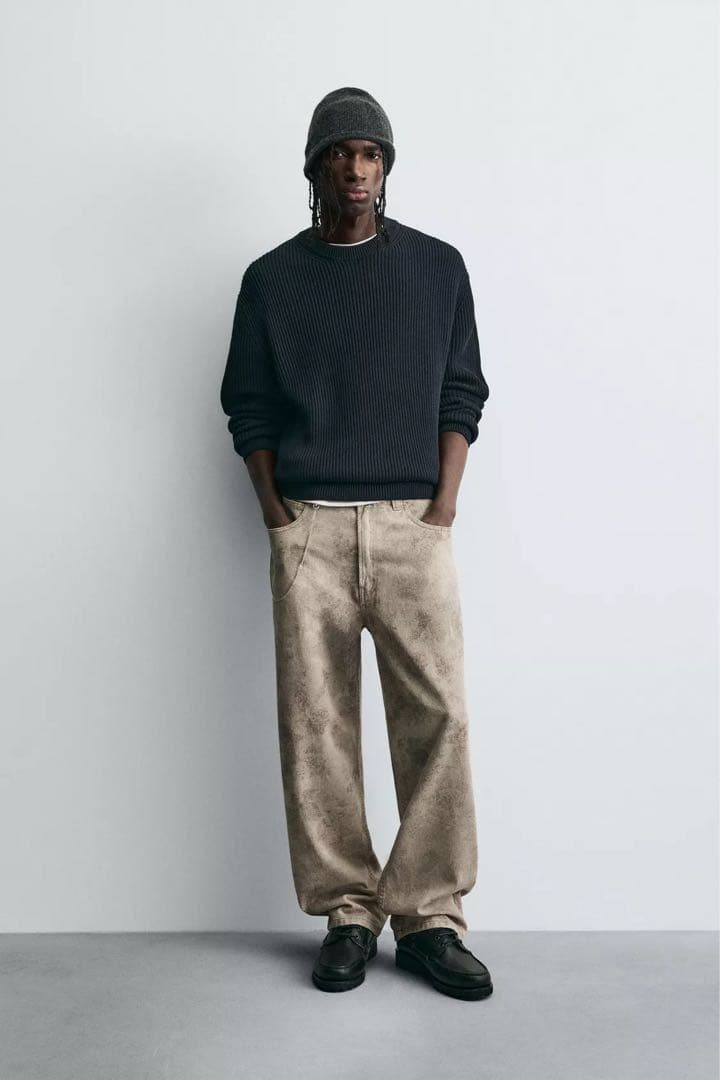ZARA ザラ バルーンフィットアブストラクトプリントパンツ EU36 jp29