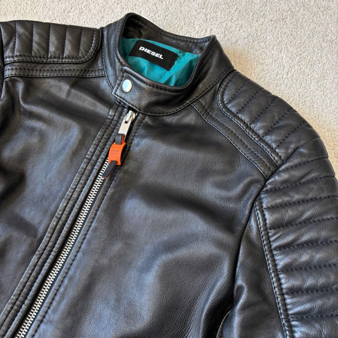 極美品 ディーゼル ライダース ラムレザージャケット シングル 黒 Mサイズ