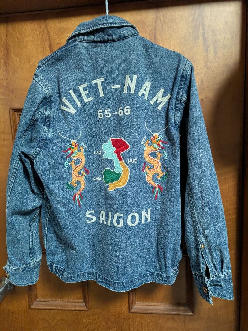 HOUSTON デニムジャケット M 虎・ベトナム刺繍
