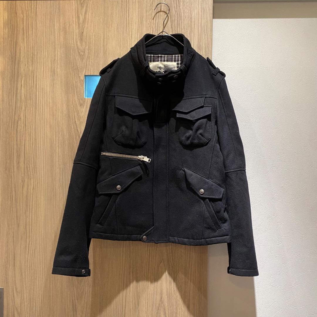PPFM お兄系 ギミック y2k ダブルジップ ミリタリー ウールジャケット