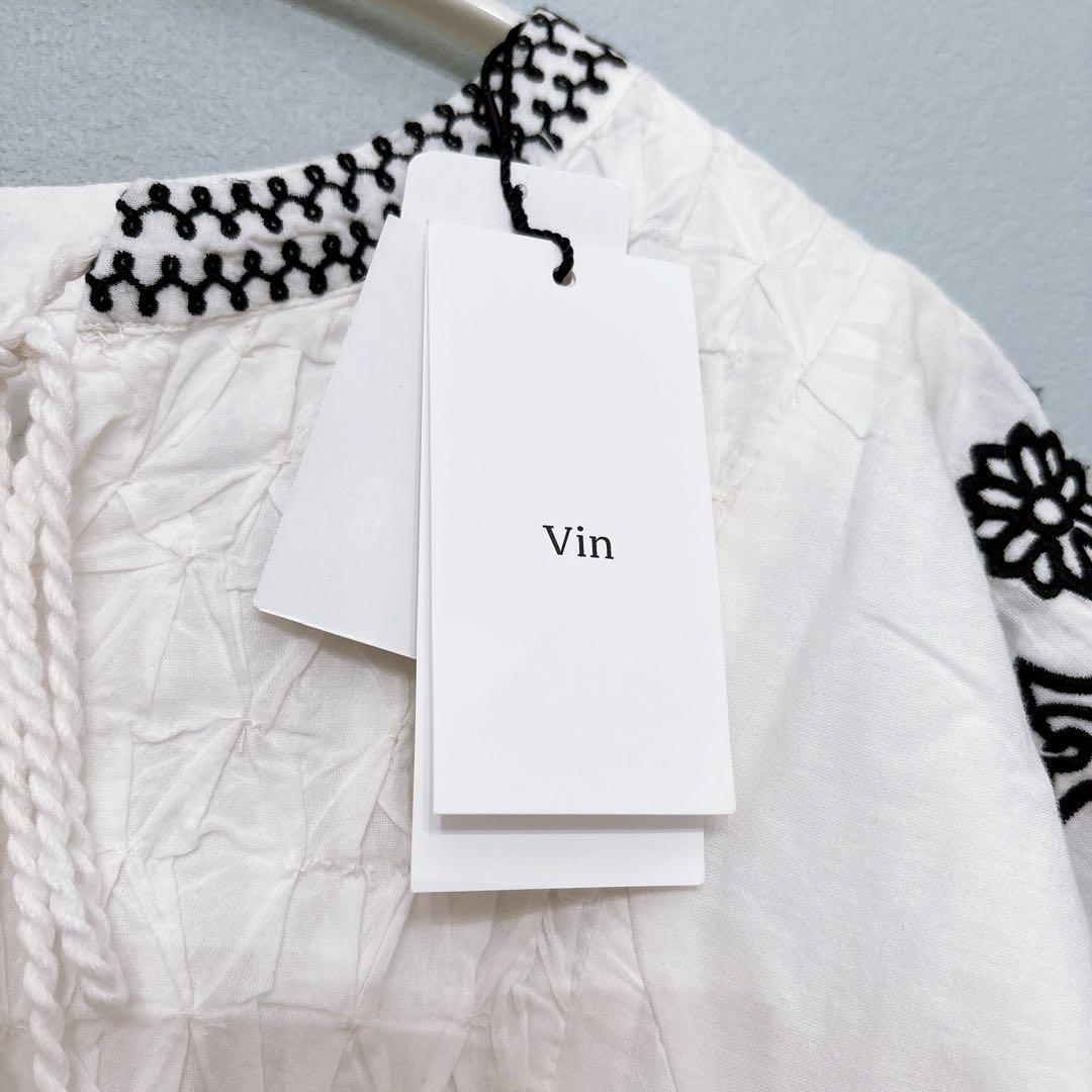 vin フラワー刺繍コットンティアードワンピース　ヤマダヤ　ロングワンピース