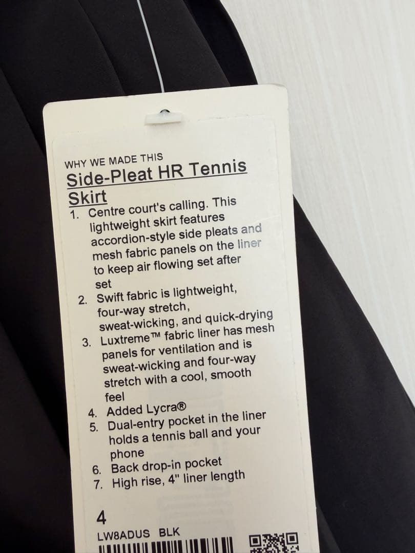 【新品・タグ付】lululemon Tennis Skirt ニススカート 4