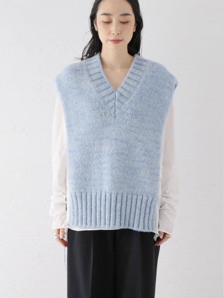 Maison Margielaライトブルー アルパカニットベスト SizeＳ