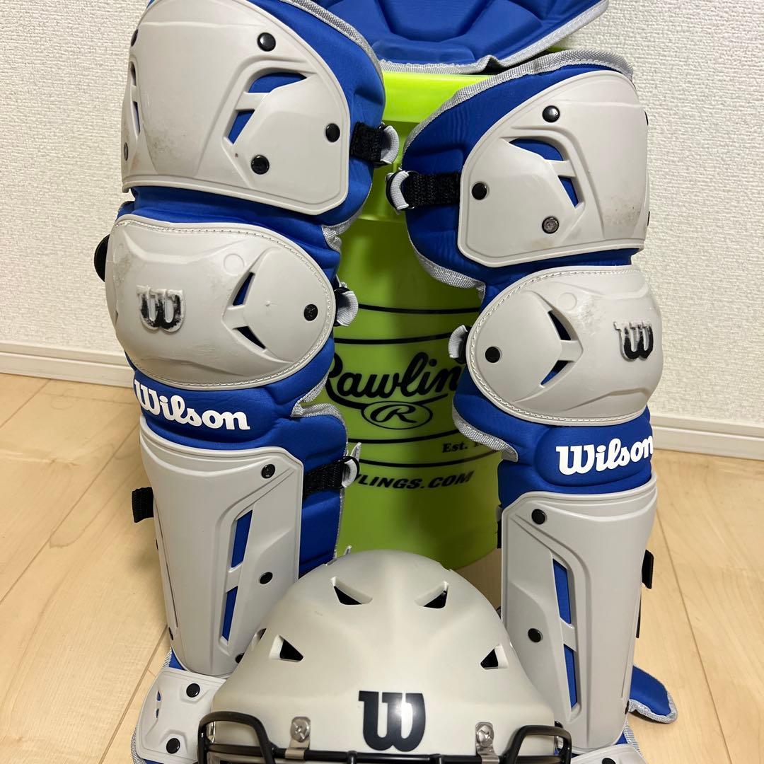 年*球様 Wilson 硬式用 キャッチャー防具 ブルー