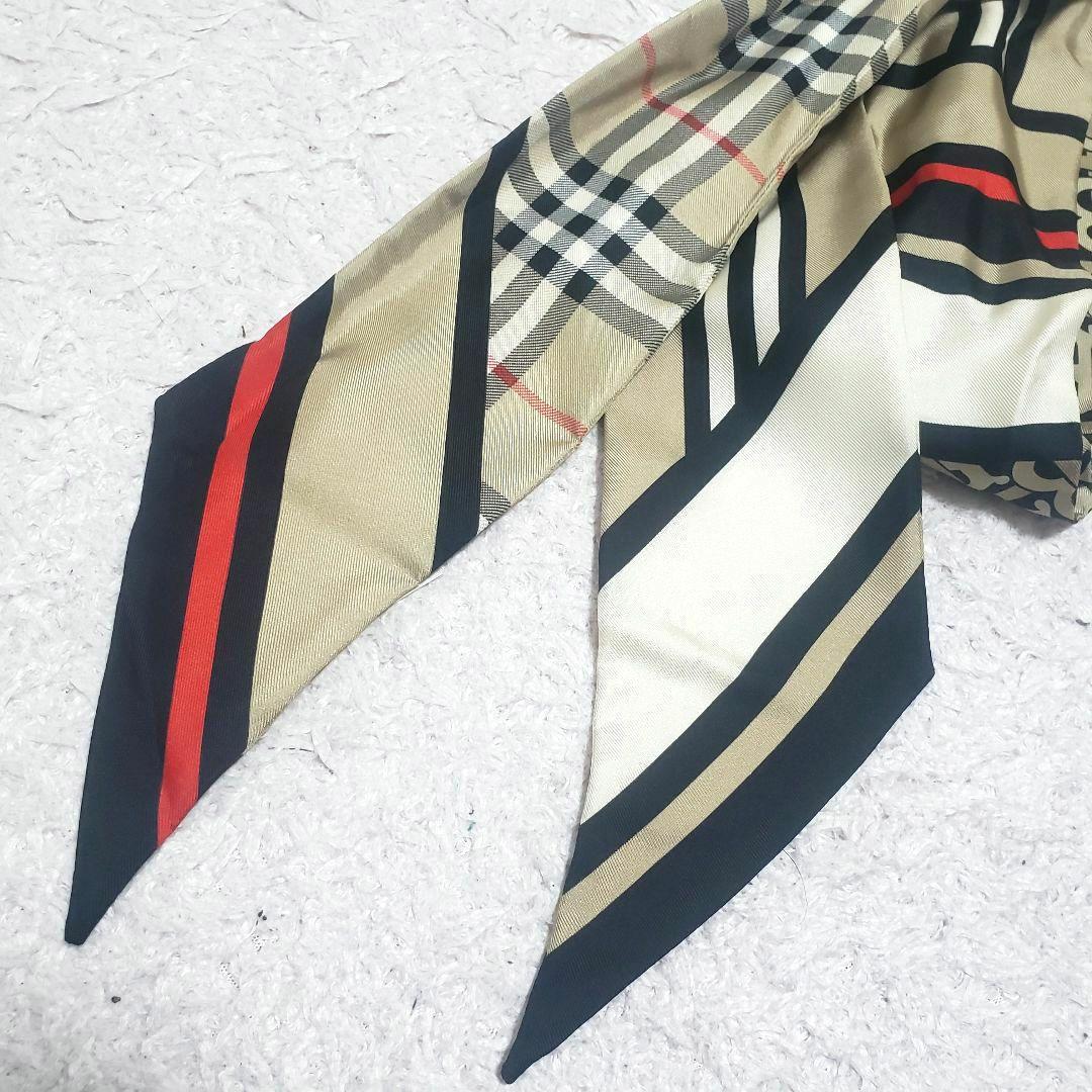 バーバリー BURBERRY スキニースカーフ ノバチェックTBロゴ 美品